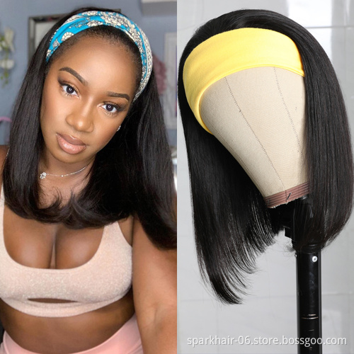 Wholesale Headband Wig Human Hair For Black Women,Remy Human Hair Headband Wig,Bob Headband Human Hair Wigs